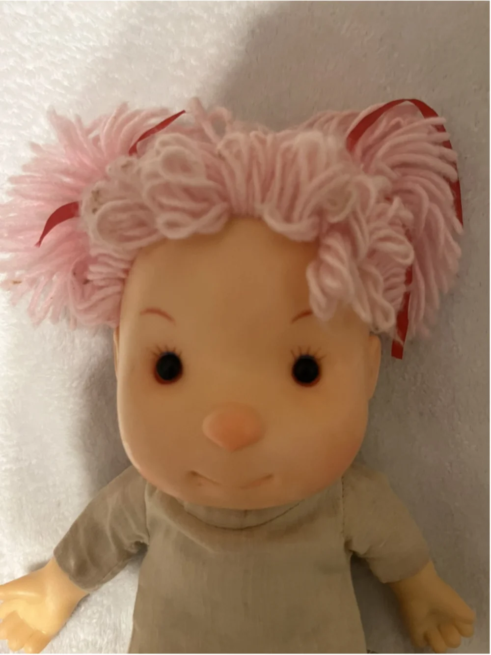 Vintage 1980s Komfy Kid Ice Cream Girl Doll Pink Yarn Hair NO OUTFIT SEE
